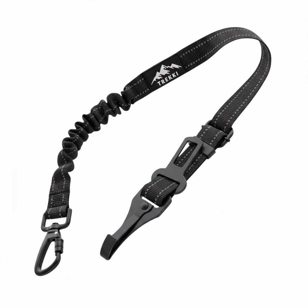 TREKKI 3-in-1 Dog Bungee Car Seat Belt With 360° Lockable Buckle & Hook Latch
