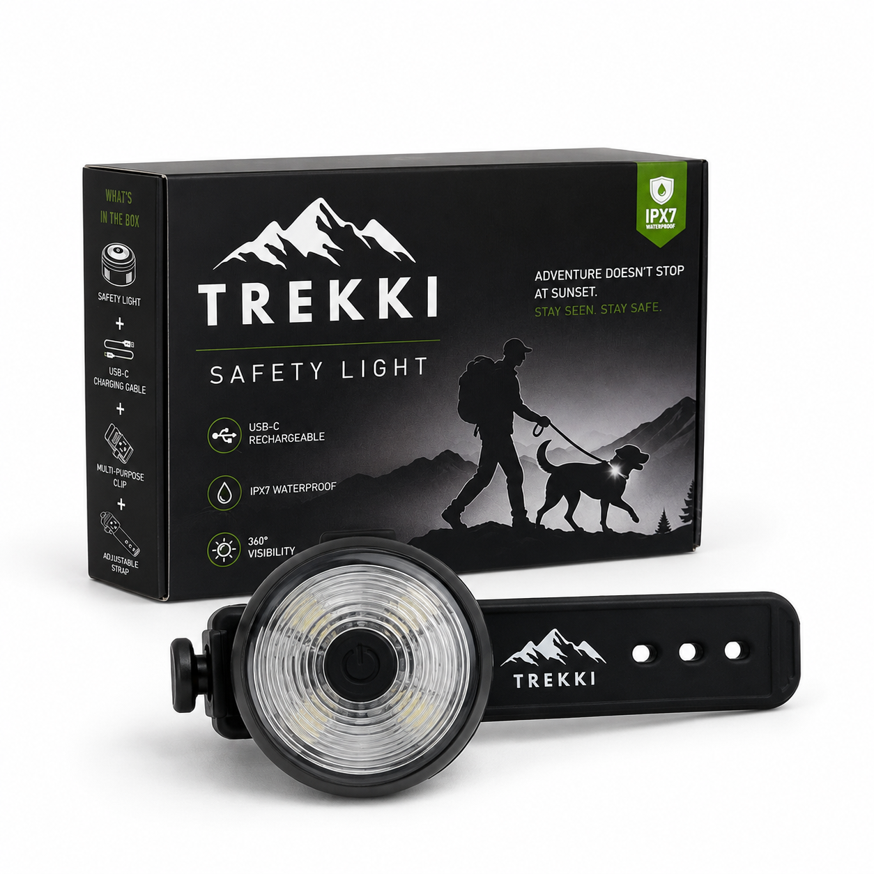TREKKI 360° Rechargeable Dog Safety Light
